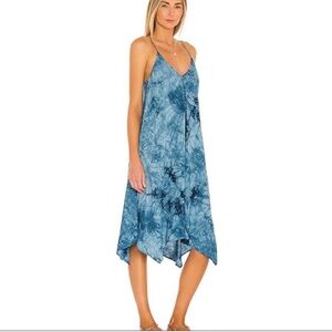Majorelle Delaney Blue Tie-Dye Spaghetti Strap Dress